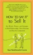 How to Say It to Sell It