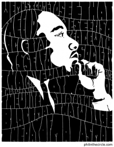 Black and White Artwork of Martin Luther King, Jr.