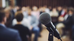 eagles-talent-speakers-bureau-close-up-microphone-speech-official-event